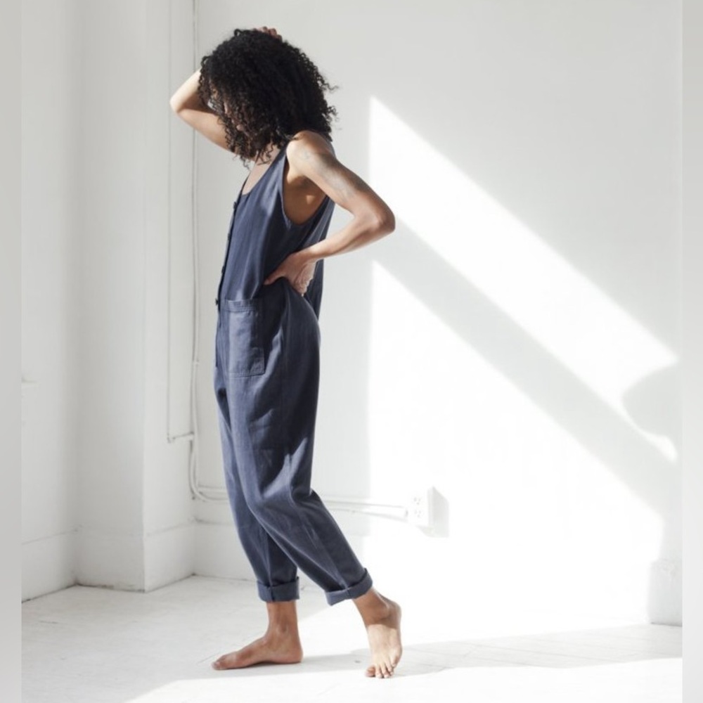 Jungmaven - Button Front Jumper in Navy; Medium. - Picture 3 of 13